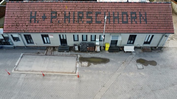Luftaufnahme des Betriebshofs von H. + P. Hirschhorn an der Nordstraße in Herford